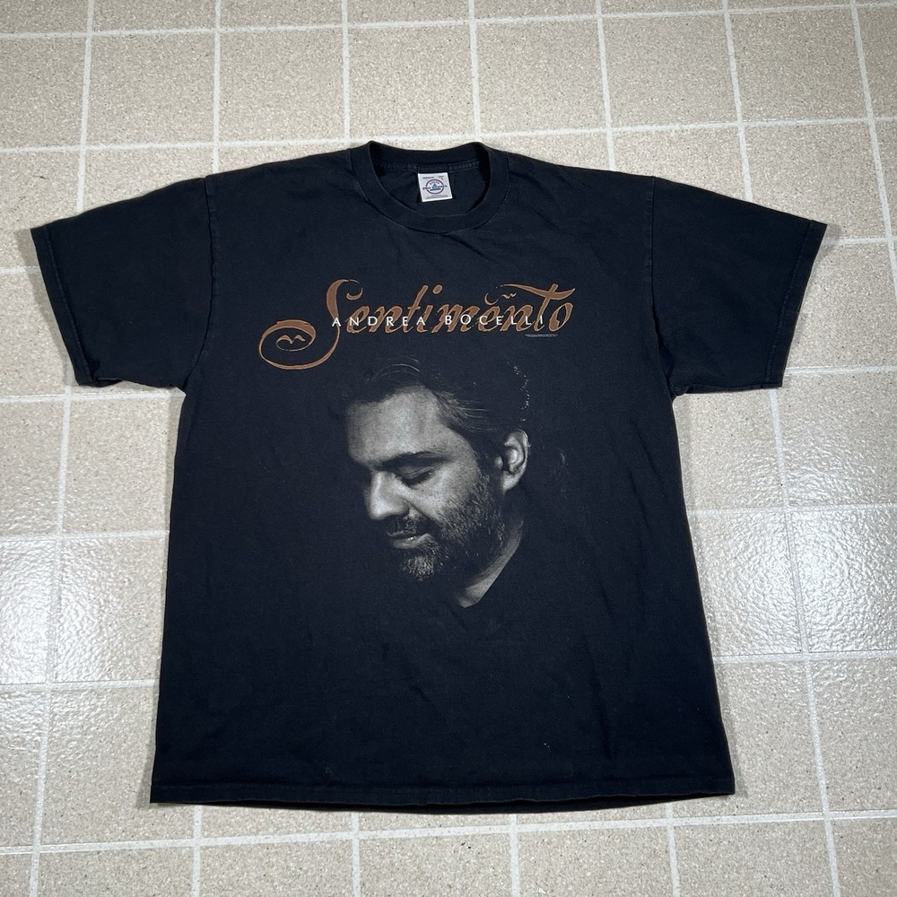 VINTAGE 2000 Andrea Bocelli Shirt Sz Large SENTIMENTO Tee Tshirt Made In USA